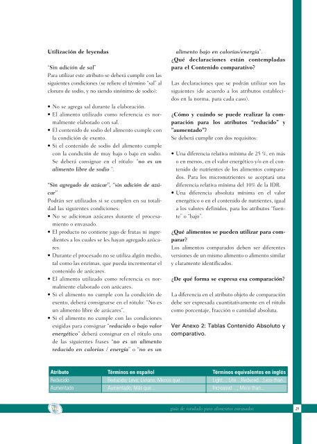 guía de rotulado para alimentos envasados - Alimentos Argentinos