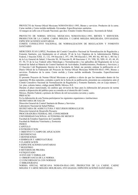 PROYECTO de Norma Oficial Mexicana NOM-034-SSA1-1993 ...