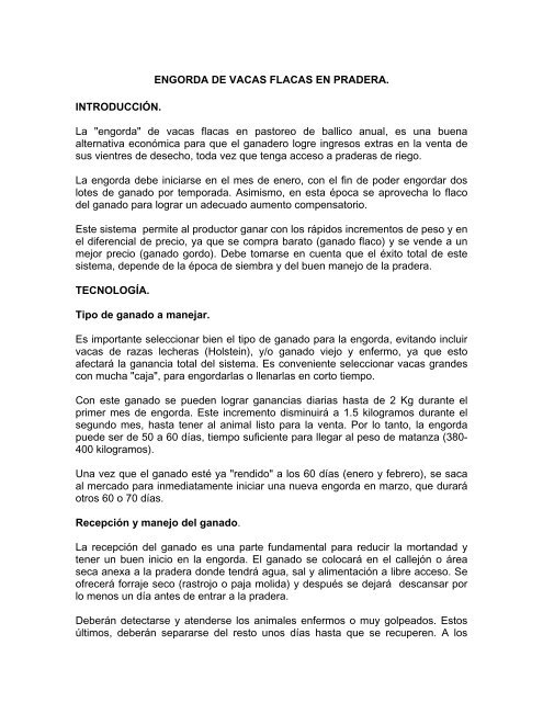 ENGORDA DE VACAS FLACAS EN PRADERA.pdf - UTEP
