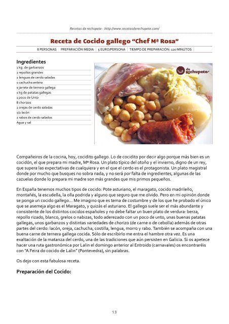 Recetario de Cocina Gallega - Recetas de rechupete