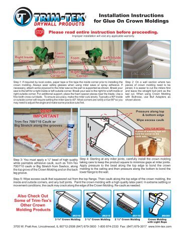 Glue On Crown Molding Inst EN... - Trim-Tex