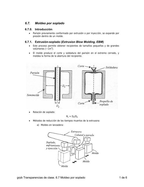 6.7. Moldeo por soplado