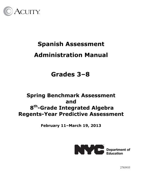 Spring Benchmark Spanish Assessment ... - CTB/McGraw-Hill