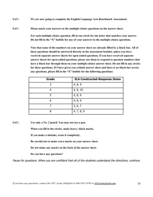 Spring Benchmark Spanish Assessment ... - CTB/McGraw-Hill