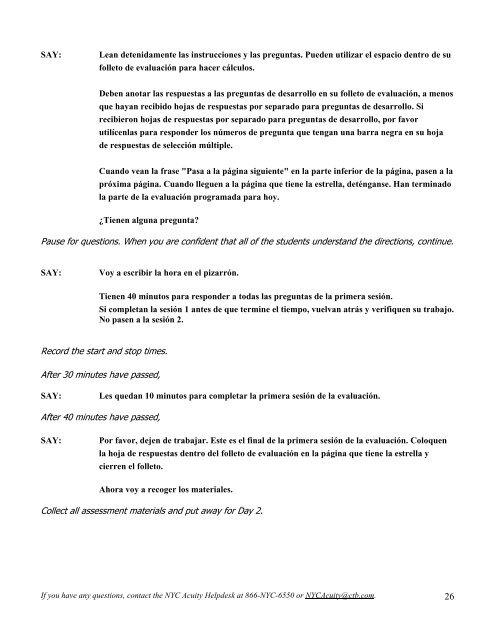 Spring Benchmark Spanish Assessment ... - CTB/McGraw-Hill