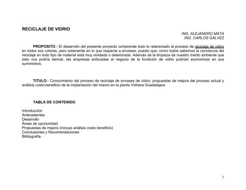 RECICLAJE DE VIDRIO