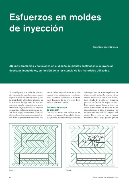 Esfuerzos en moldes de inyección - Técnica Industrial