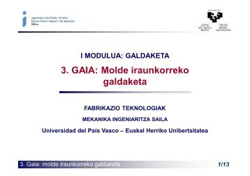 3. GAIA: Molde iraunkorreko galdaketa - Euskal Herriko Unibertsitatea