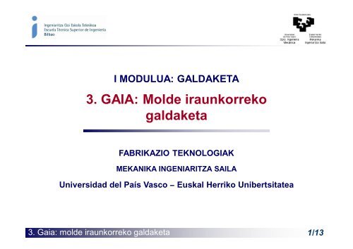3. GAIA: Molde iraunkorreko galdaketa - Euskal Herriko Unibertsitatea