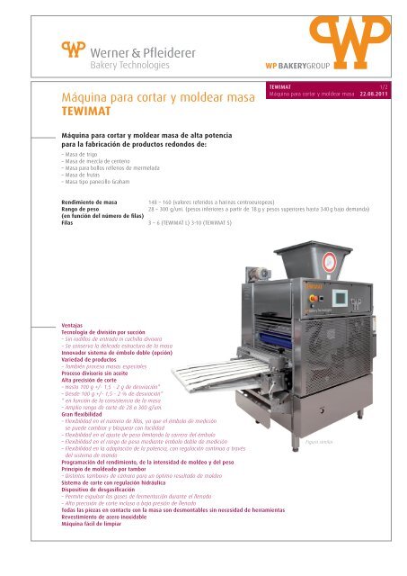 Máquina para cortar y moldear masa TEWIMAT