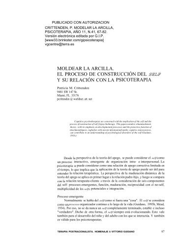 moldear la arcilla. el proceso de construcción del self y su ... - Brinkster