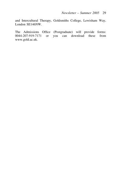 Contexts June 2005. Issue 28 - Group Analytic Society