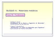 Tema 10.- Fundiciones BLOQUE IV.- Materiales metálicos