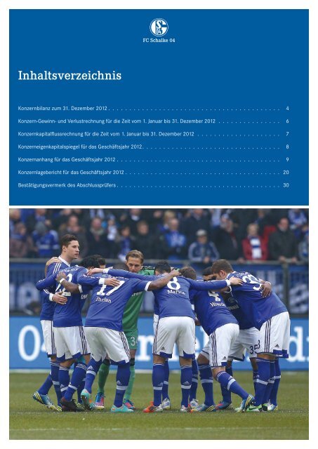 Konzernabschluss zum 31. Dezember 2012 und ... - FC Schalke 04