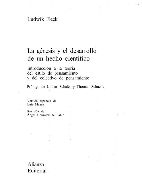 La génesis y el desarrollo de un hecho científico - TEC-Digital