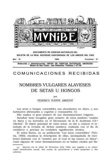 Nombres vulgares alaveses de setas u hongos - Aranzadi
