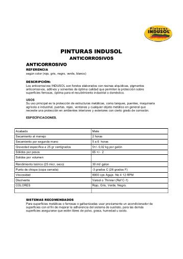 Ficha tecnica - Pinturas Indusol