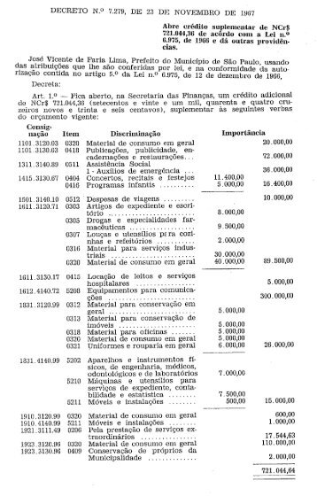 Jose Vicente de Faria Lima das atribuições que lhe são coI rizaçao ...