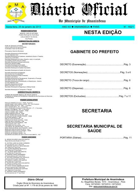 NESTA EDIÇÃO - Prefeitura de Ananindeua