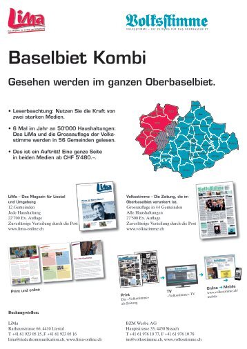 Mediadaten Baselbiet Kombi 2013 - Rieder Kommunikation