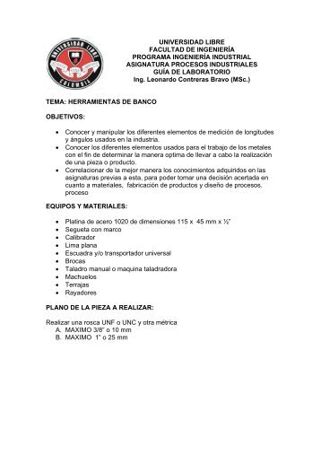 GUIA PRACTICA HERRAMIENTAS DE BANCO ... - Universidad Libre