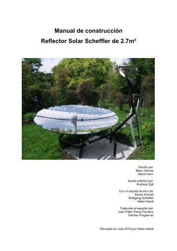 Manual de construcción Reflector Solar Scheffler de 2.7m²