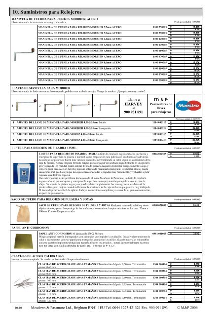 C - M & P, distribuidores de piezas, herramientas y repuestos para ...