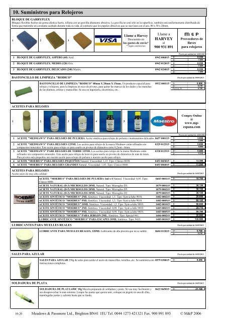 C - M & P, distribuidores de piezas, herramientas y repuestos para ...