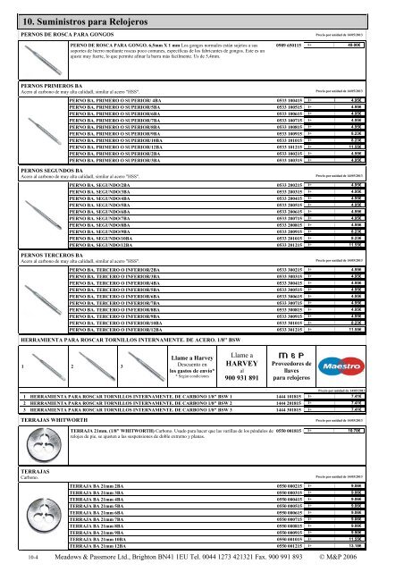 C - M & P, distribuidores de piezas, herramientas y repuestos para ...