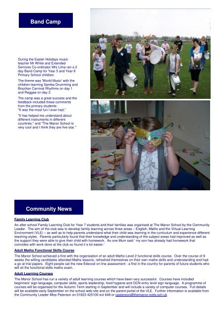 Newsletter Summer 2011 - The Manor School