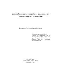 reflexões sobre a experiência brasileira de financimento da agricultura