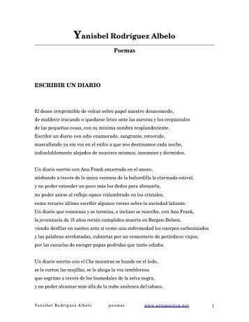 Poemas de Yanisbel Rodríguez Albelo - Rostros y Versos