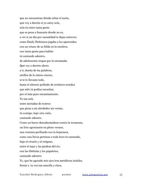 Poemas de Yanisbel Rodríguez Albelo - Rostros y Versos