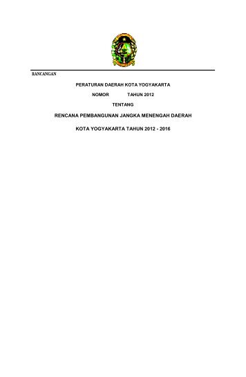 Rancangan RPJMD Kota Yogyakarta Tahun 2012-2016