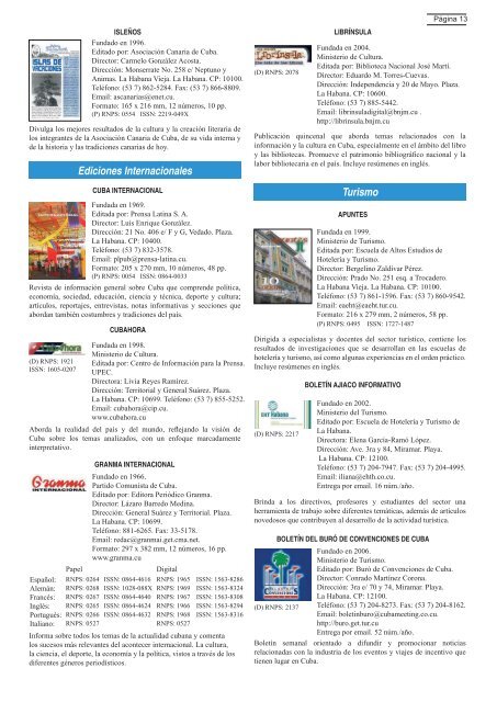 Informativas y de Temáticas Variadas - Las Publicaciones Seriadas ...
