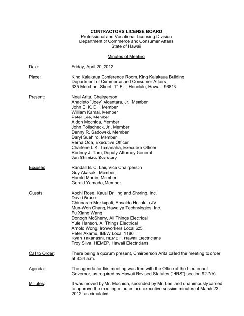 04.20.12 Contractor - Meeting Minutes - Hawaii.gov