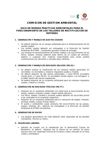 Guia para Rectificadoras de Motores - Comision de Gestion Ambiental