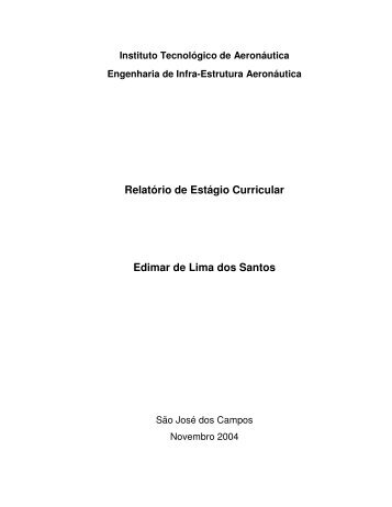 Relatório de Estágio Curricular Edimar de Lima dos Santos