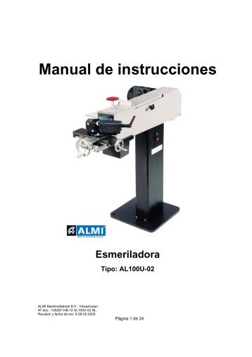 Manual de instrucciones - Almi Machinefabriek