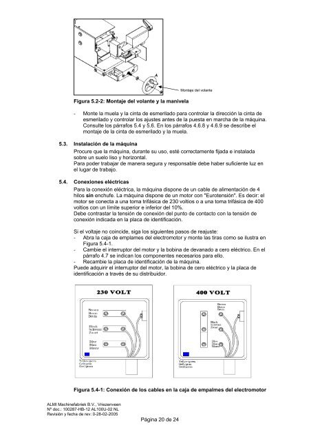 Manual de instrucciones - Almi Machinefabriek