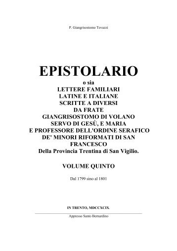Tovazzi epistolario 5 (ms 60) - Provincia Tridentina