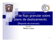 Modelo de flujo granular sobre un plano de deslizamiento.