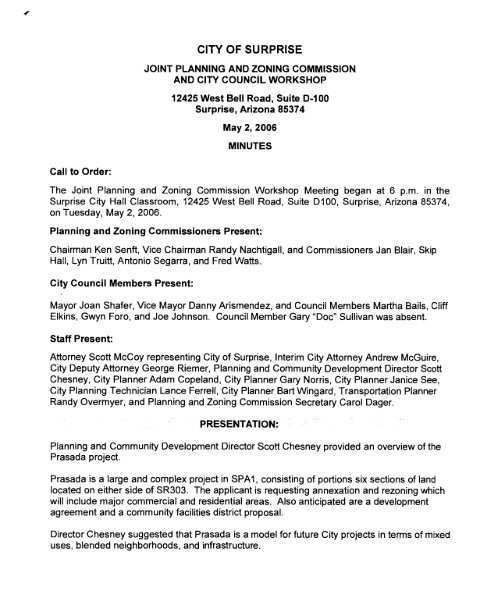 planning and zoning commission agenda - jun 06 ... - City of Surprise