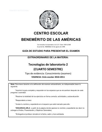 Tecnologías de laboratorio 2 - Benemerito.edu.mx