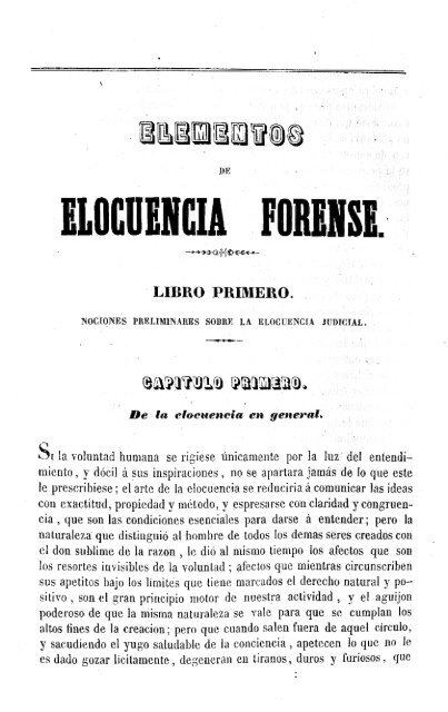 Elementos de elocuencia forense / Pedro Sainz de Andino