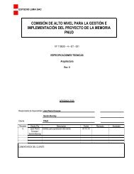 Especificaciones técnicas arquitectura - El Lugar de la Memoria