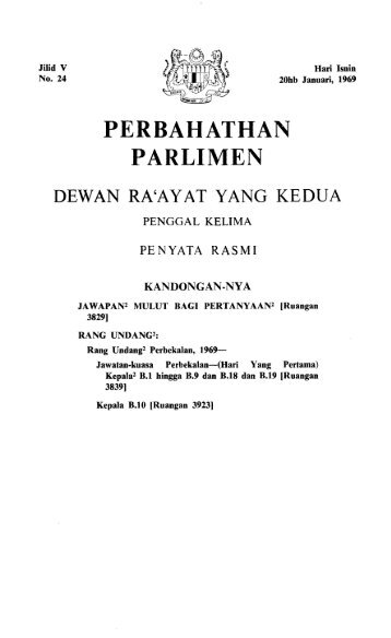 PERBAHATHAN PARLIMEN - Parlimen Malaysia