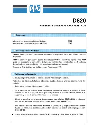 D820 Adherente universal para plásticos - Pinturerías Piccin Hnos.