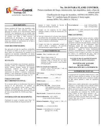 No. 10-10 PARA FLAME CONTROL