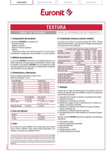 Ficha Técnica Panel Textura - Euronit